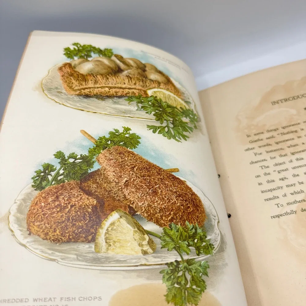H. D. Perky The Vital Question Antique 1897 Tan Shredded Wheat Cookbook Advert